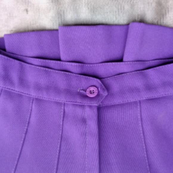 Head Vibrant Purple Pleated Mini Skirt - Picture 2 of 4